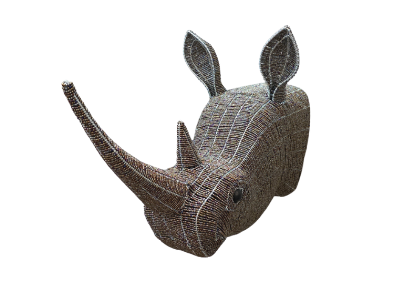 Beaded Rhino Head